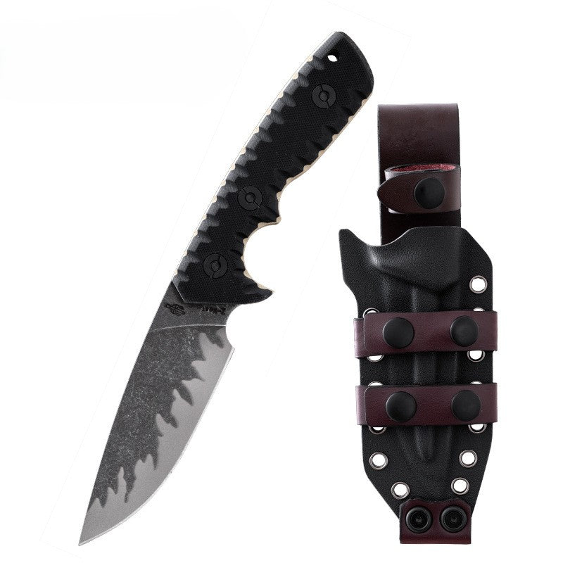 Steel Fixed Blade Knife – Tiger Edge A8 Tactical with Tiger-Pattern 60 HRC with G10 Handle
