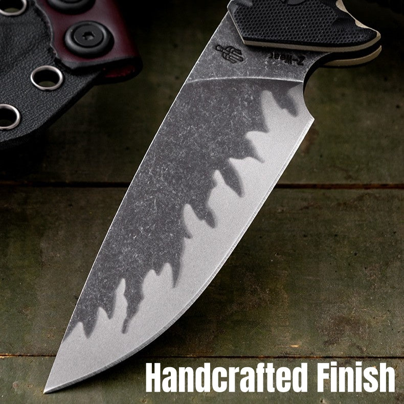 Steel Fixed Blade Knife – Tiger Edge A8 Tactical with Tiger-Pattern 60 HRC with G10 Handle