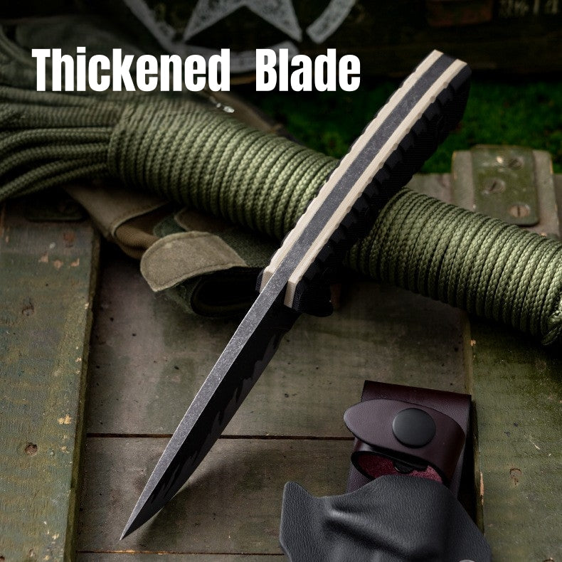 Steel Fixed Blade Knife – Tiger Edge A8 Tactical with Tiger-Pattern 60 HRC with G10 Handle