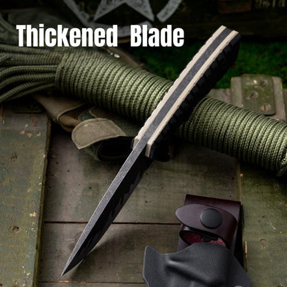 Steel Fixed Blade Knife – Tiger Edge A8 Tactical with Tiger-Pattern 60 HRC with G10 Handle