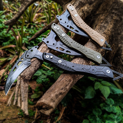 Steel Folding Knife – 3Cr13 Axe with Ice Axe Design Window Breaker EDC Tool