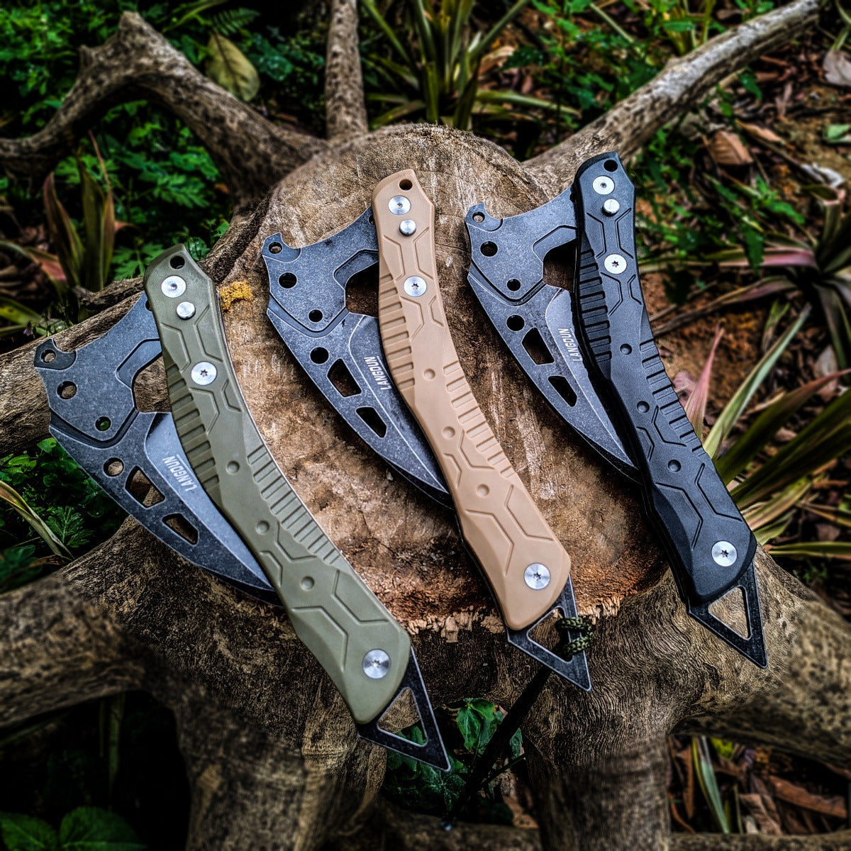 Steel Folding Knife – 3Cr13 Axe with Ice Axe Design Window Breaker EDC Tool