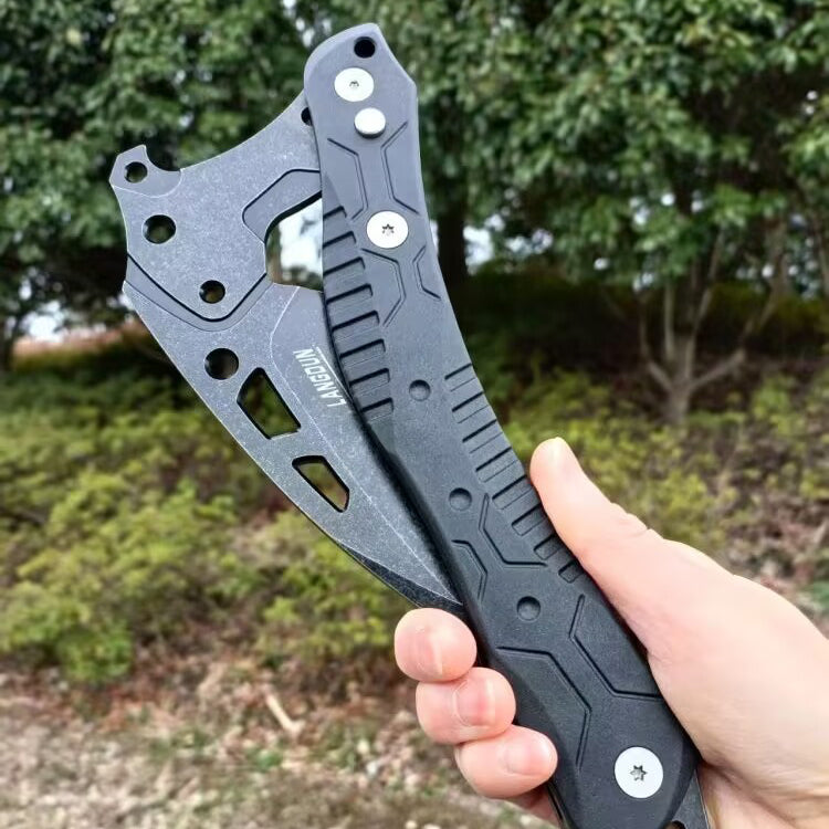 Steel Folding Knife – 3Cr13 Axe with Ice Axe Design Window Breaker EDC Tool
