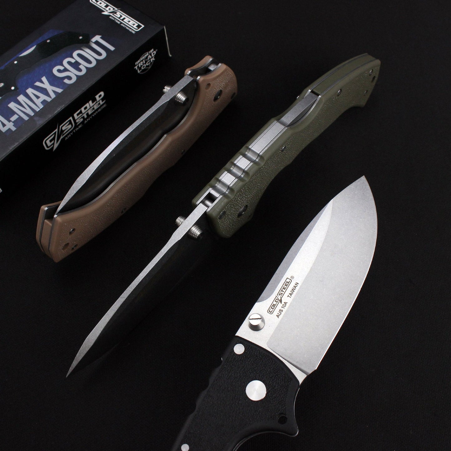 Steel Folding Knife – Cold Pocket Stonewashed Nylon Fiber Handle EDC Camping Tactical