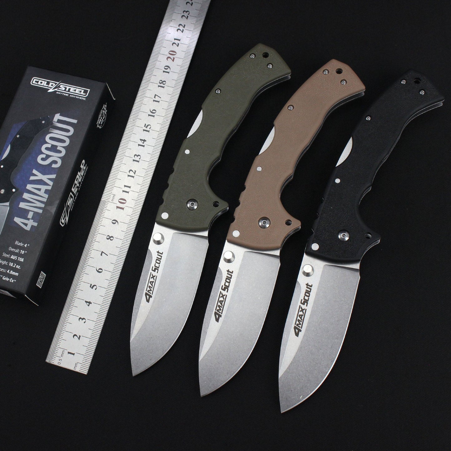 Steel Folding Knife – Cold Pocket Stonewashed Nylon Fiber Handle EDC Camping Tactical