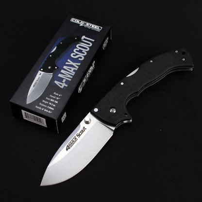 Steel Folding Knife – Cold Pocket Stonewashed Nylon Fiber Handle EDC Camping Tactical