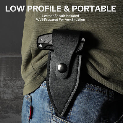 Steel Folding Knife – D2 2-in-1 Transformable Push Dagger EDC Tactical Self Defense