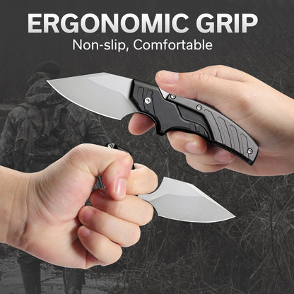Steel Folding Knife – D2 2-in-1 Transformable Push Dagger EDC Tactical Self Defense