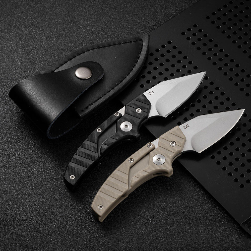 Steel Folding Knife – D2 2-in-1 Transformable Push Dagger EDC Tactical Self Defense