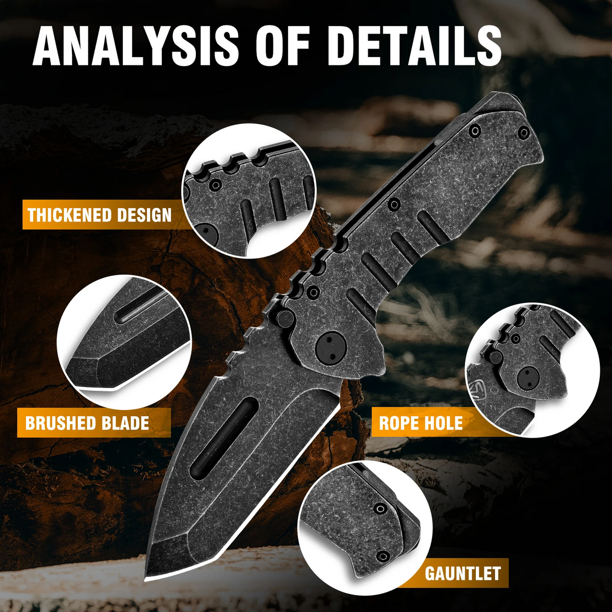 Steel Folding Knife – Machete D2 59-60 HRC Camping Machete Outdoor EDC Survival