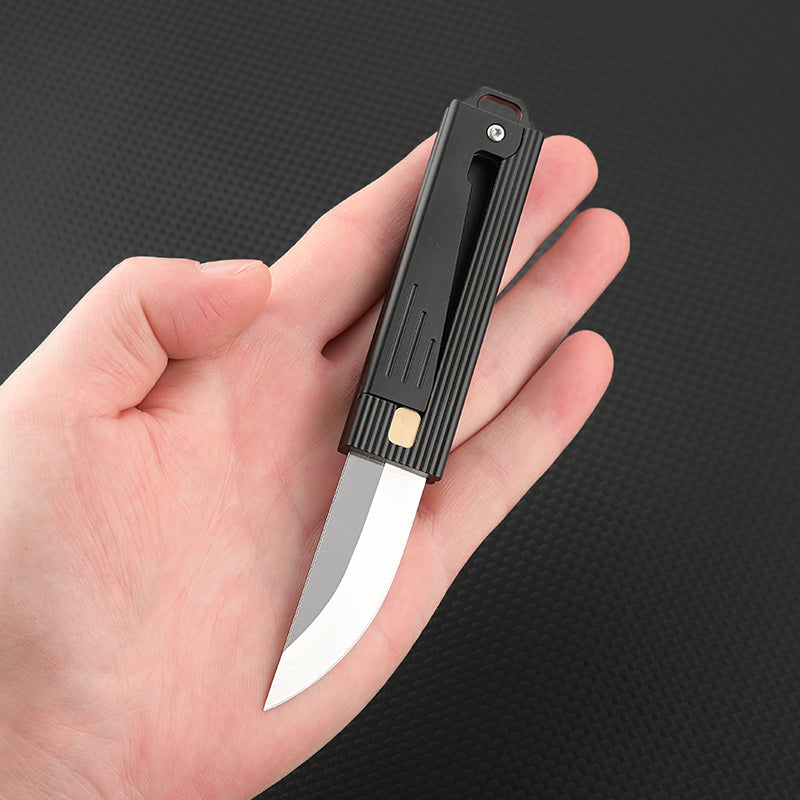 Steel Folding Knife – Tactical D2 Gravity Opening Aluminum Handle EDC Stress Relief