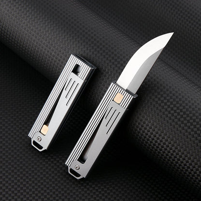 Steel Folding Knife – Tactical D2 Gravity Opening Aluminum Handle EDC Stress Relief