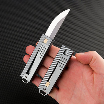 Steel Folding Knife – Tactical D2 Gravity Opening Aluminum Handle EDC Stress Relief