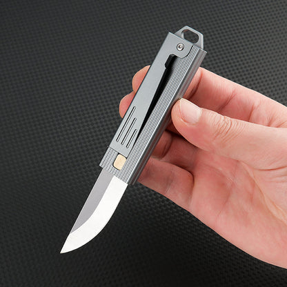 Steel Folding Knife – Tactical D2 Gravity Opening Aluminum Handle EDC Stress Relief