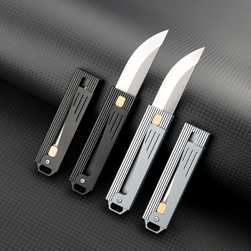 Steel Folding Knife – Tactical D2 Gravity Opening Aluminum Handle EDC Stress Relief
