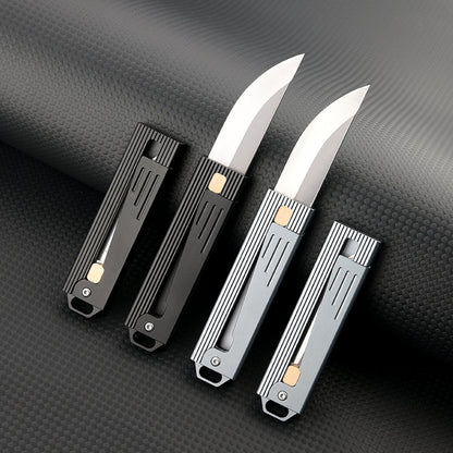 Steel Folding Knife – Tactical D2 Gravity Opening Aluminum Handle EDC Stress Relief