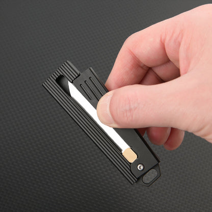 Steel Folding Knife – Tactical D2 Gravity Opening Aluminum Handle EDC Stress Relief