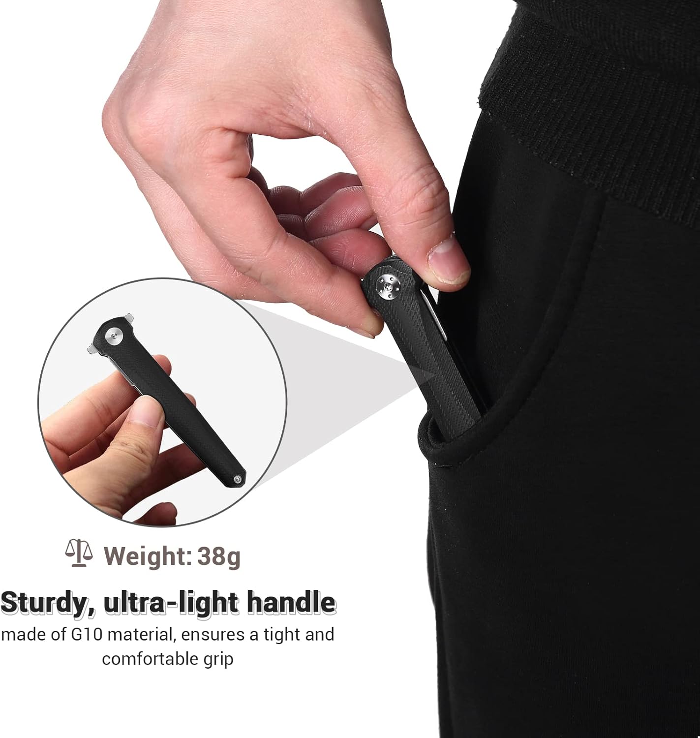 Steel Folding Knife – ViperFold Scalpel with Carbon Blade with G10 Handle + 10 Blades
