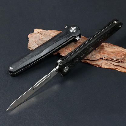 Steel Folding Knife – ViperFold Scalpel with Carbon Blade with G10 Handle + 10 Blades