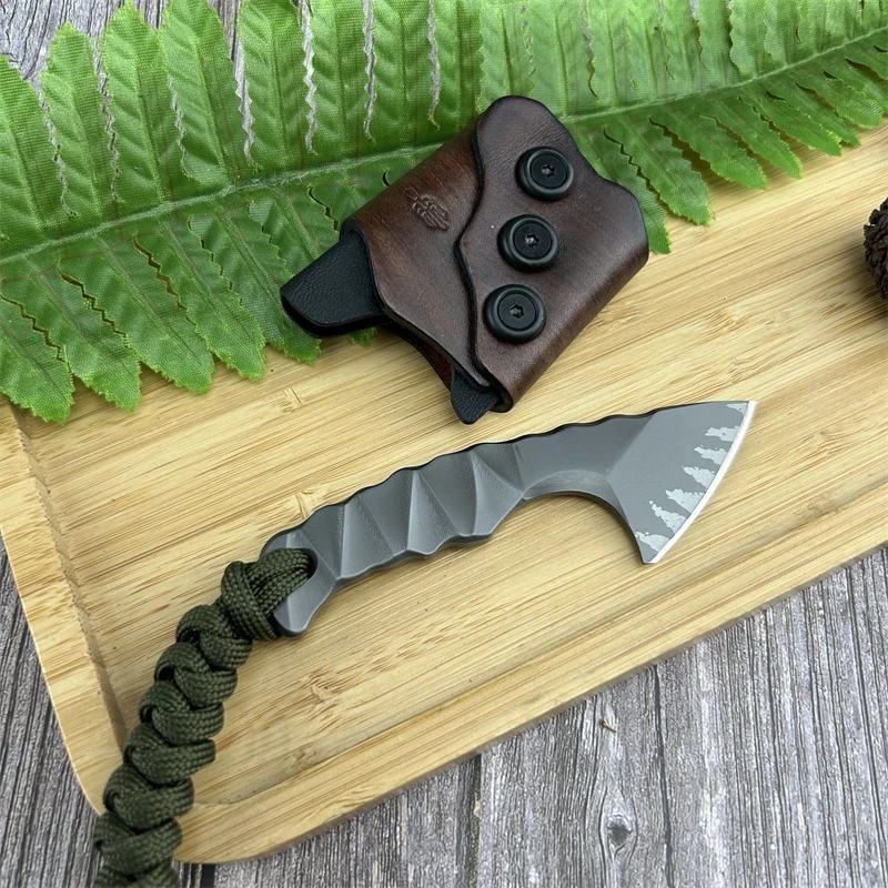 Steel Tactical Axe – Lil' Axion D2 Mini Knife with One-Piece Construction with Sheath EDC