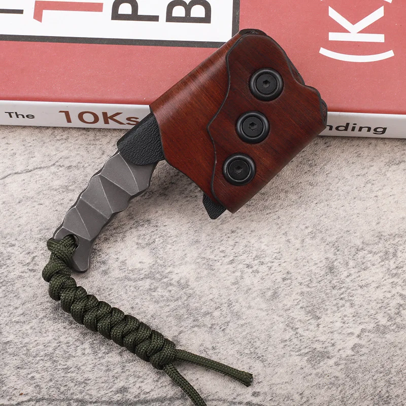 Steel Tactical Axe – Lil' Axion D2 Mini Knife with One-Piece Construction with Sheath EDC