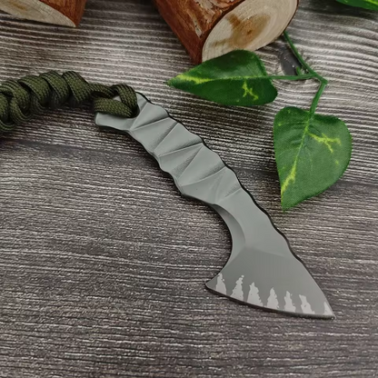 Steel Tactical Axe – Lil' Axion D2 Mini Knife with One-Piece Construction with Sheath EDC