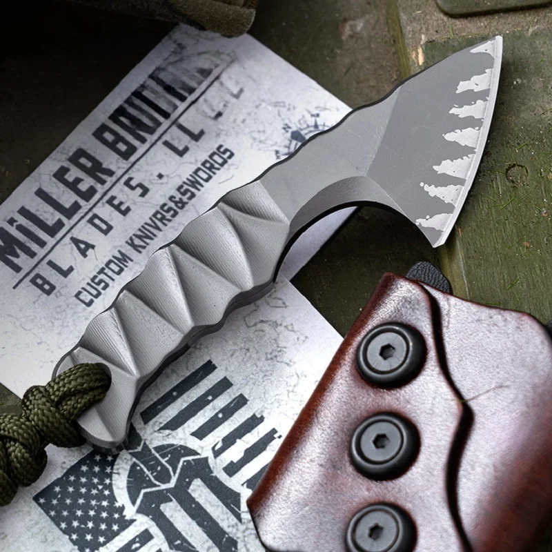 Steel Tactical Axe – Lil' Axion D2 Mini Knife with One-Piece Construction with Sheath EDC