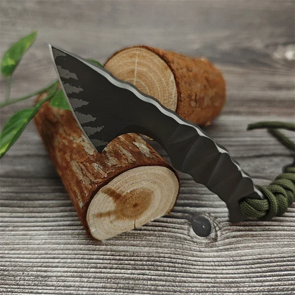 Steel Tactical Axe – Lil' Axion D2 Mini Knife with One-Piece Construction with Sheath EDC