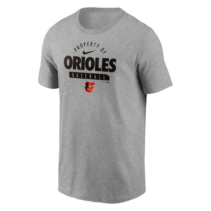 Nike Baltimore Orioles  Primetime Property Of Practice T-Shirt - Heathered Gray