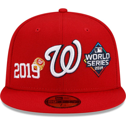 Washington Nationals New Era Red 2019 World Series Champions Count the Rings 59FIFTY Fitted Hat- Red