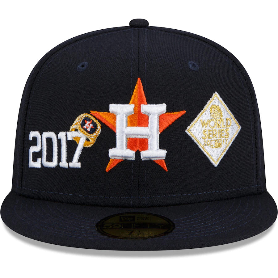 Houston Astros New Era 2017 World Series Champions Count the Rings 59FIFTY Fitted Hat - Navy