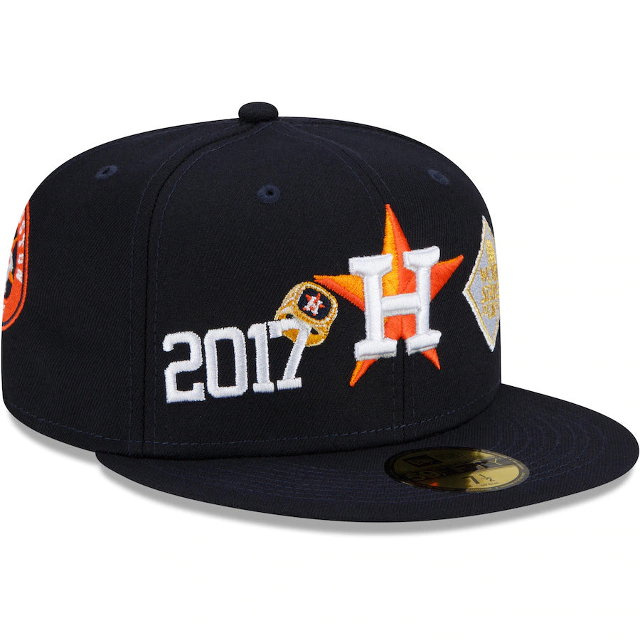 Houston Astros New Era 2017 World Series Champions Count the Rings 59FIFTY Fitted Hat - Navy