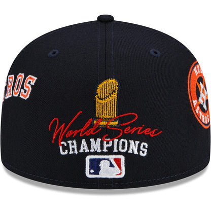 Houston Astros New Era 2017 World Series Champions Count the Rings 59FIFTY Fitted Hat - Navy