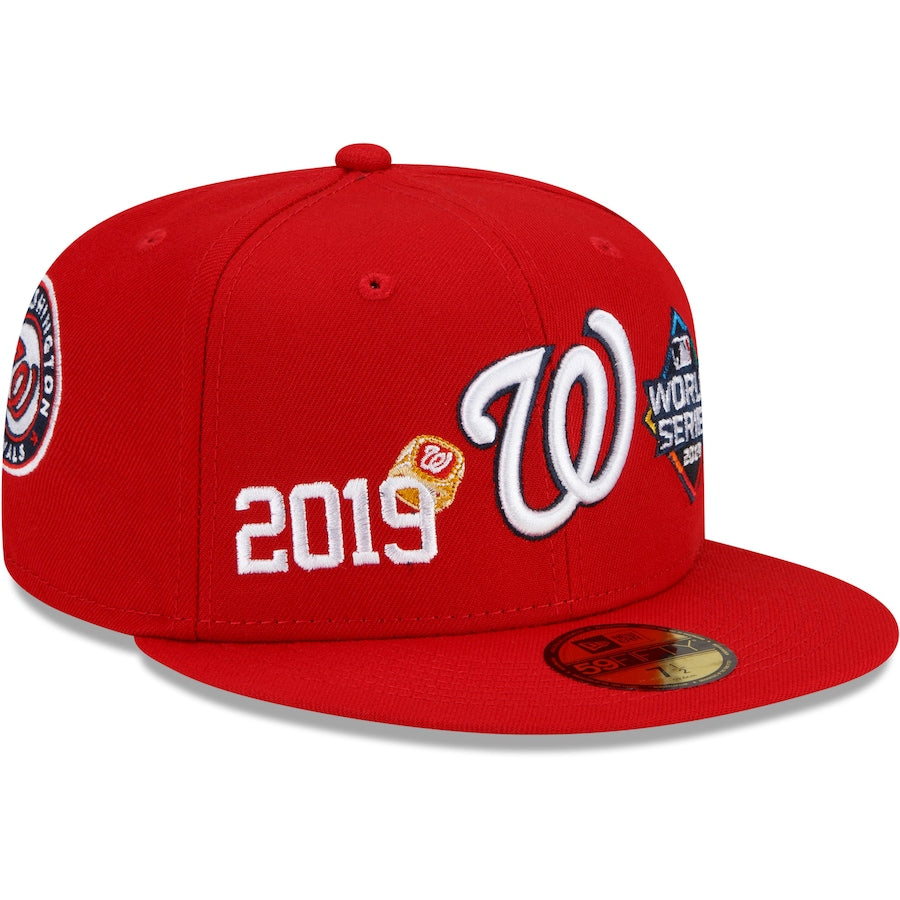 Washington Nationals New Era Red 2019 World Series Champions Count the Rings 59FIFTY Fitted Hat- Red
