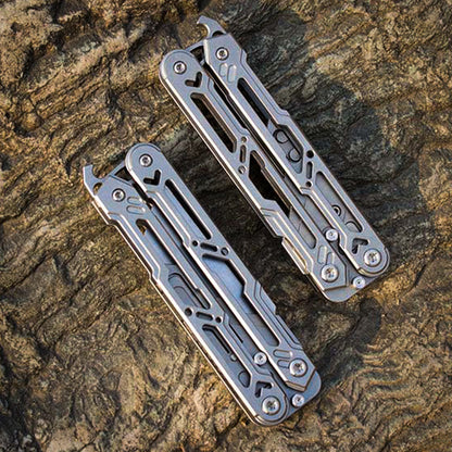 Titanium Balisong Trainer – Butterfly Knife Flipping EDC Training Utility