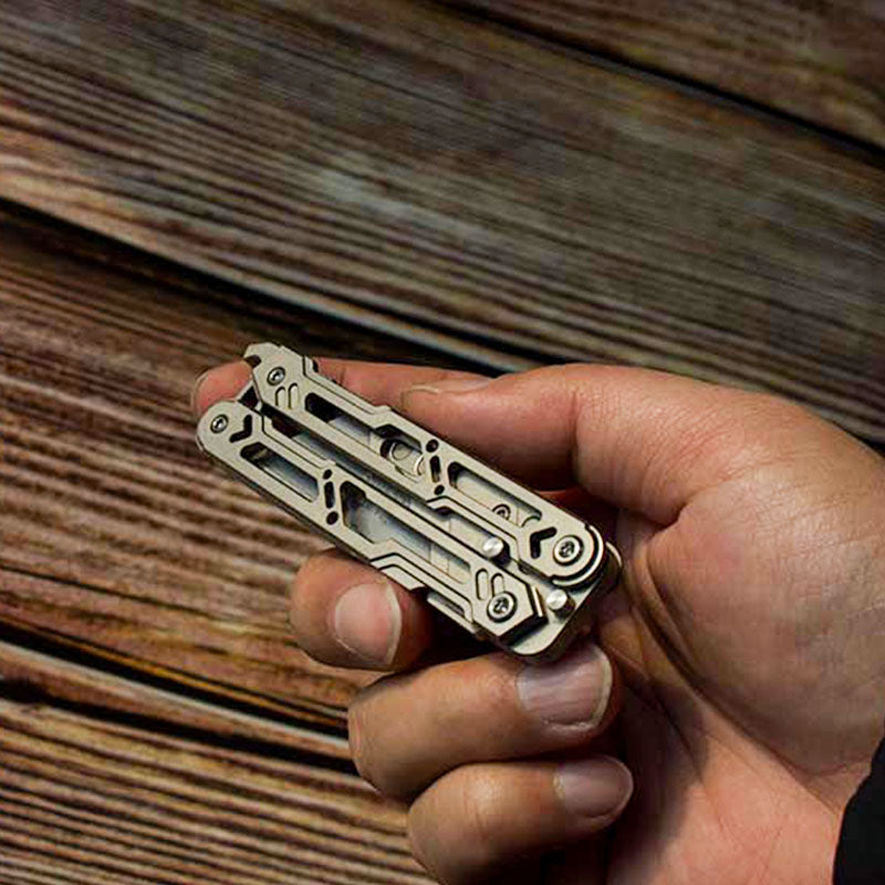 Titanium Balisong Trainer – Butterfly Knife Flipping EDC Training Utility
