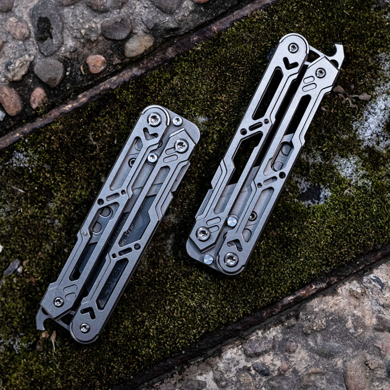 Titanium Balisong Trainer – Butterfly Knife Flipping EDC Training Utility