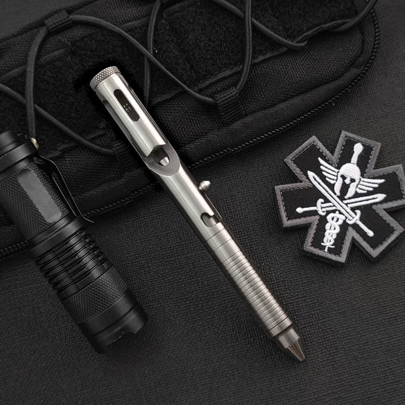 Titanium Bolt Action Tactical Pen – TC4 EDC CNC Machined for Writing, Everyday Carry
