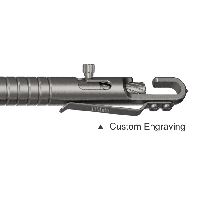 Titanium Bolt Action Tactical Pen – Ultimate GR5 with Waterproof EDC with Secure Hook
