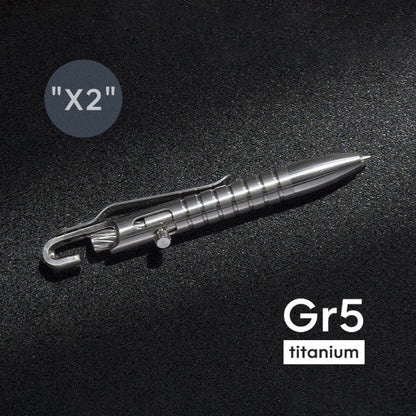 Titanium Bolt Action Tactical Pen – Ultimate GR5 with Waterproof EDC with Secure Hook