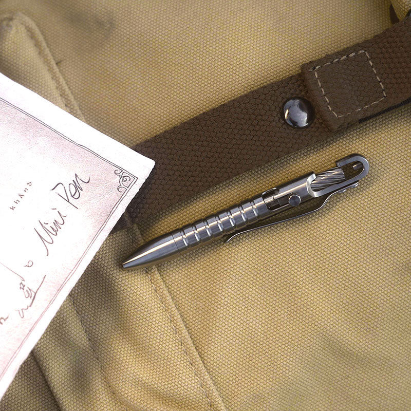 Titanium Bolt Action Tactical Pen – Ultimate GR5 with Waterproof EDC with Secure Hook