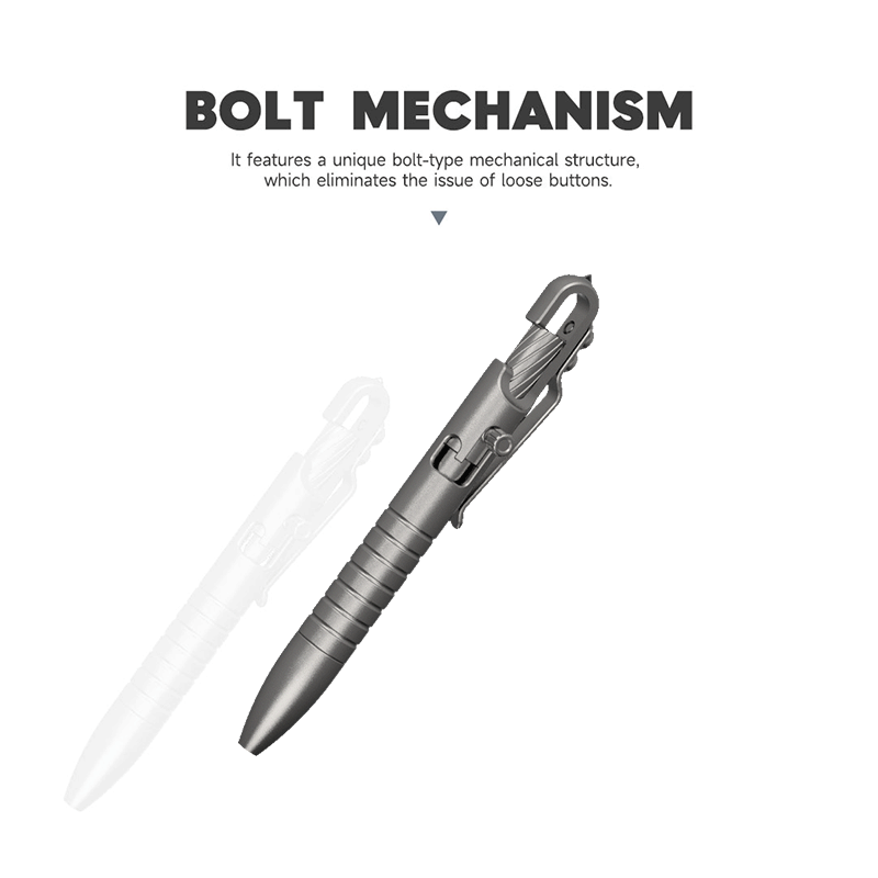 Titanium Bolt Action Tactical Pen – Ultimate GR5 with Waterproof EDC with Secure Hook