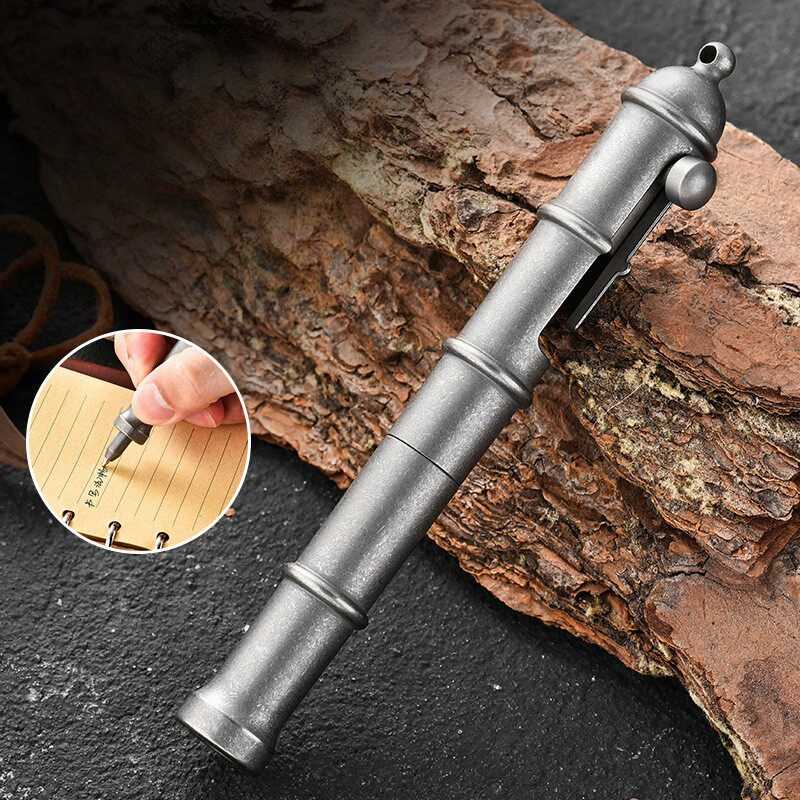Titanium Bolt Action Tactical Pen – Vintage - EDC Writing & Self-Defense Tool