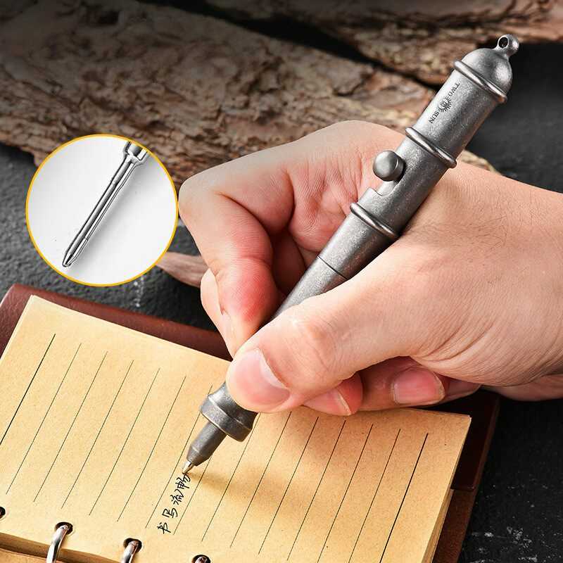 Titanium Bolt Action Tactical Pen – Vintage - EDC Writing & Self-Defense Tool