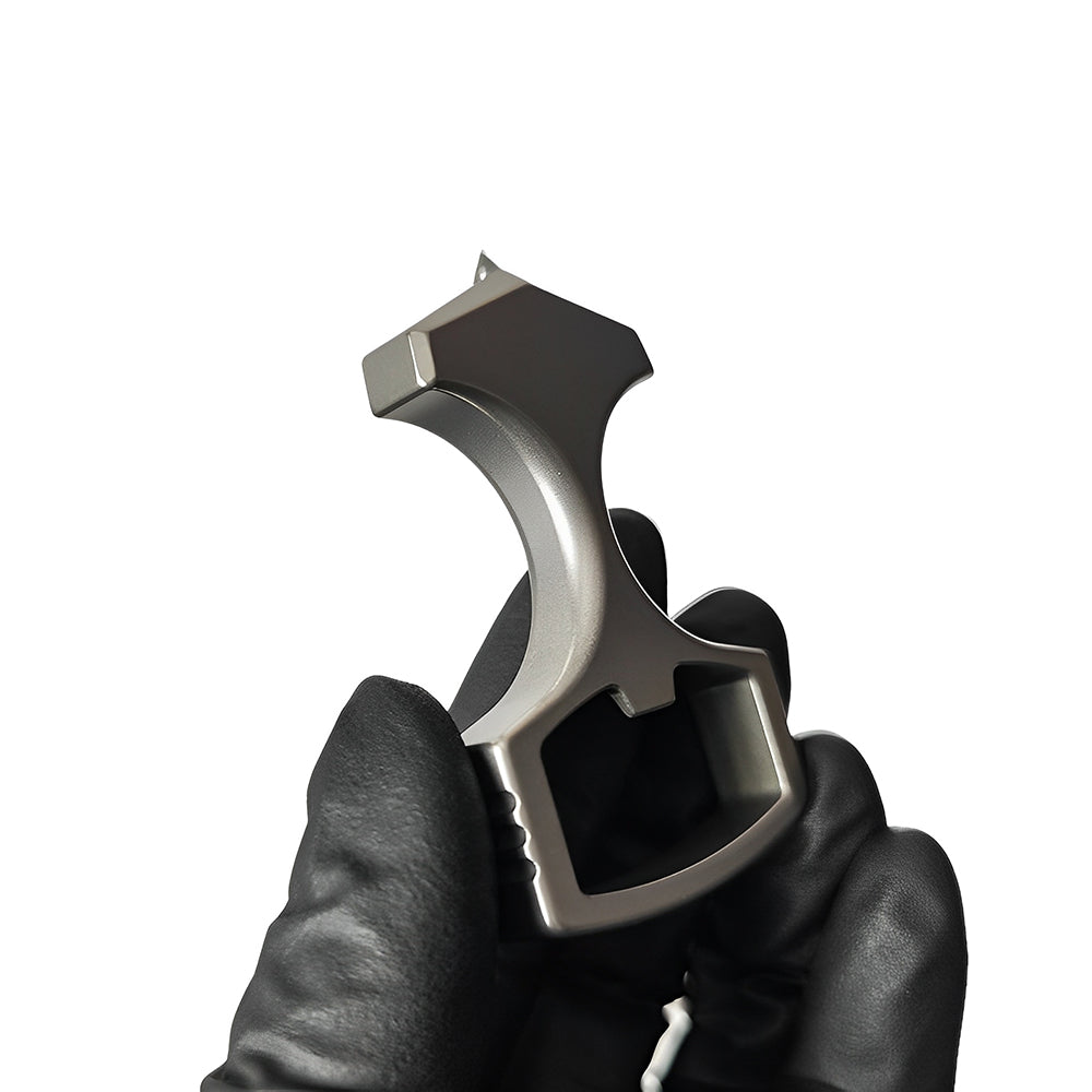 Titanium Bottle Opener Knuckles – TC4 Alloy Multi-Tool Ring with Self Defense Spike