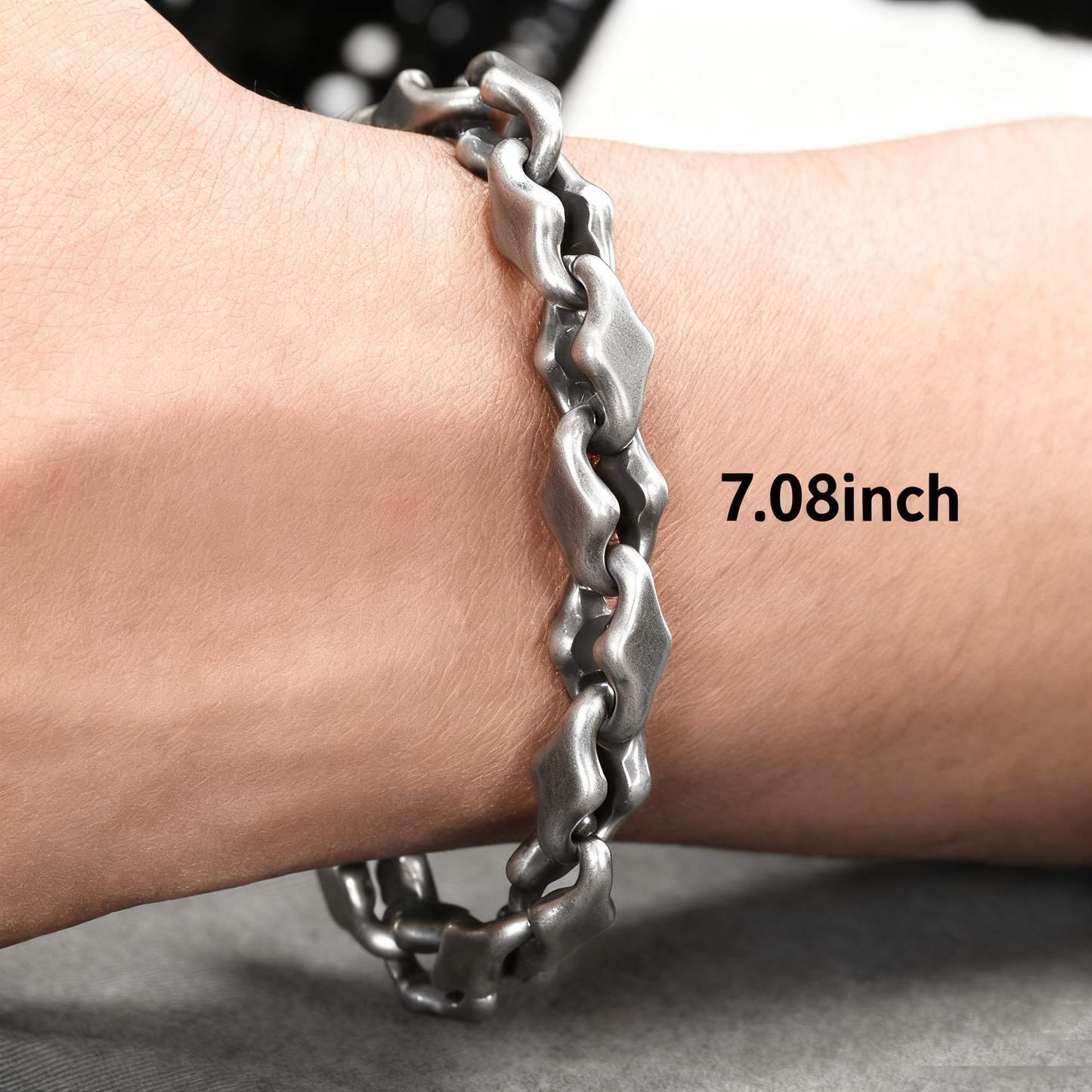 Titanium Bracelet – Midnight Starfall Matte Steel Unisex Cuff with Hip-Hop Style
