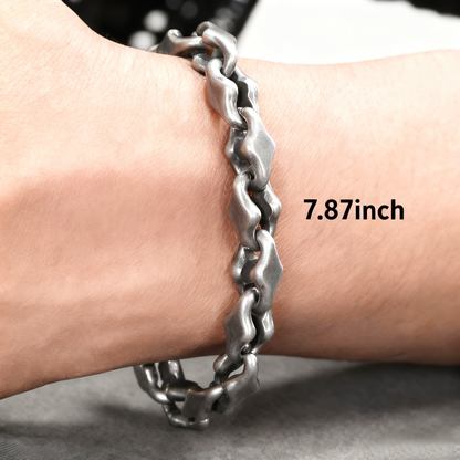 Titanium Bracelet – Midnight Starfall Matte Steel Unisex Cuff with Hip-Hop Style