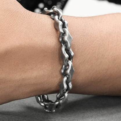 Titanium Bracelet – Midnight Starfall Matte Steel Unisex Cuff with Hip-Hop Style