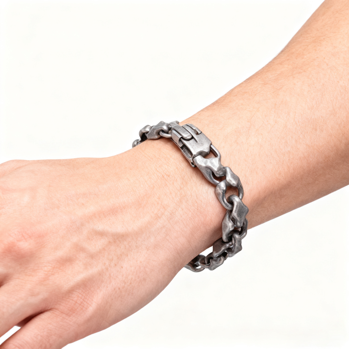 Titanium Bracelet – Midnight Starfall Matte Steel Unisex Cuff with Hip-Hop Style