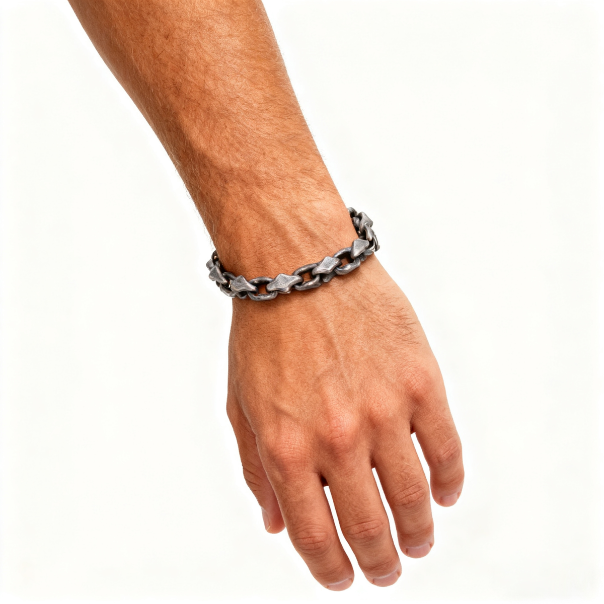 Titanium Bracelet – Midnight Starfall Matte Steel Unisex Cuff with Hip-Hop Style